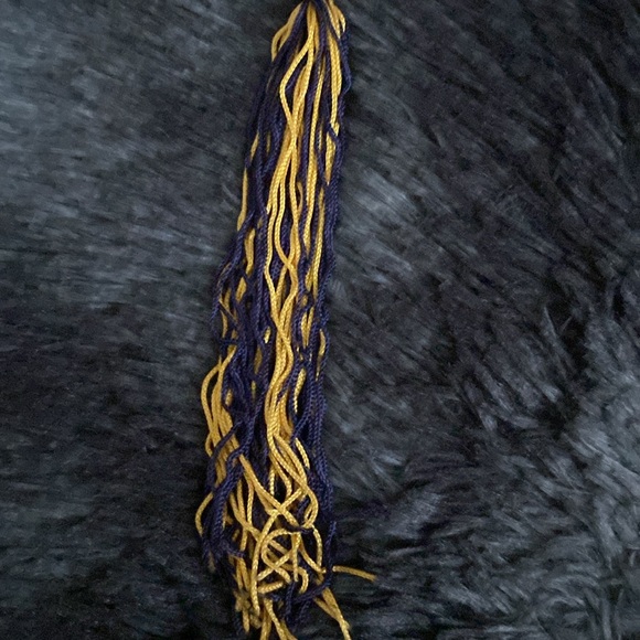 Navy and yellow gold suction cup tassel - Picture 2 of 10